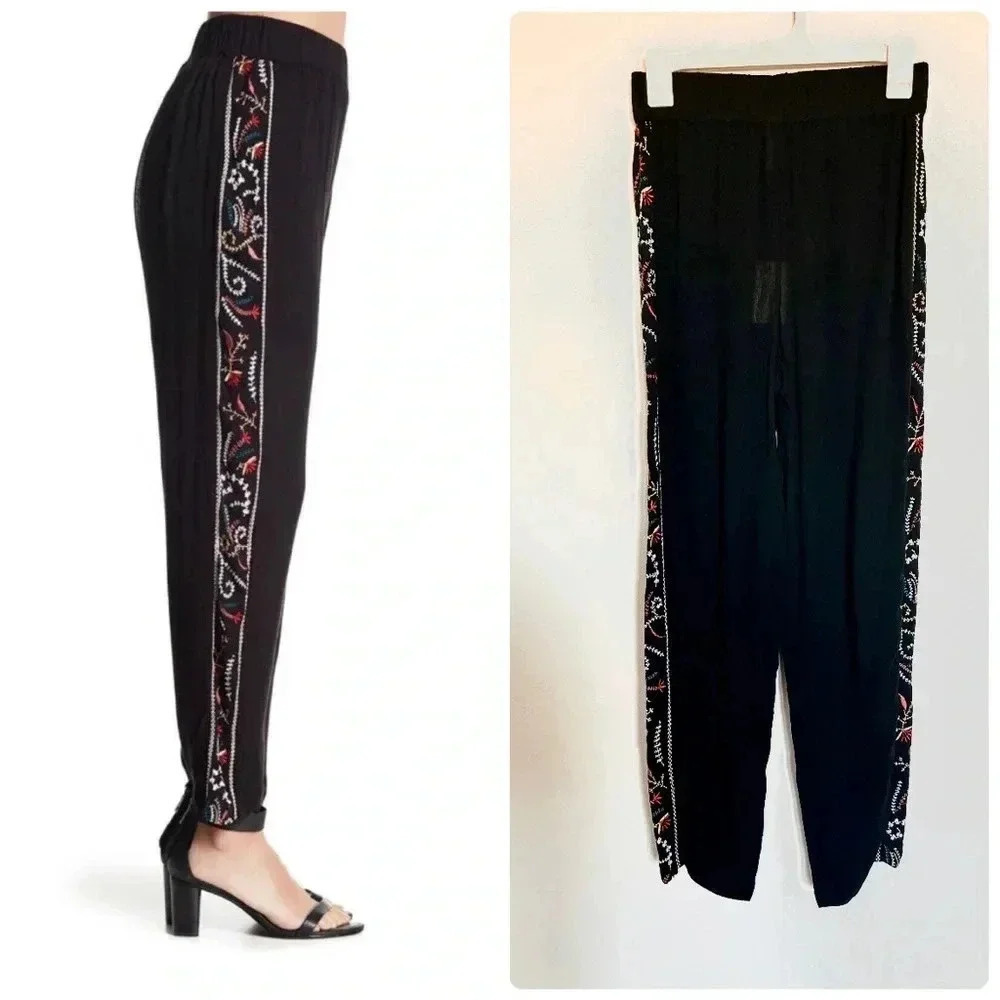 NWT Anthropologie Raga Darsha Embroidered Stripe on the side- size small